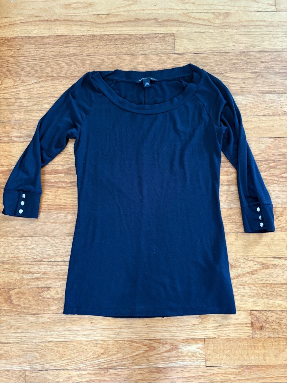 Banana Republic Scoop Neck Black 3/4 Sleeve Top
